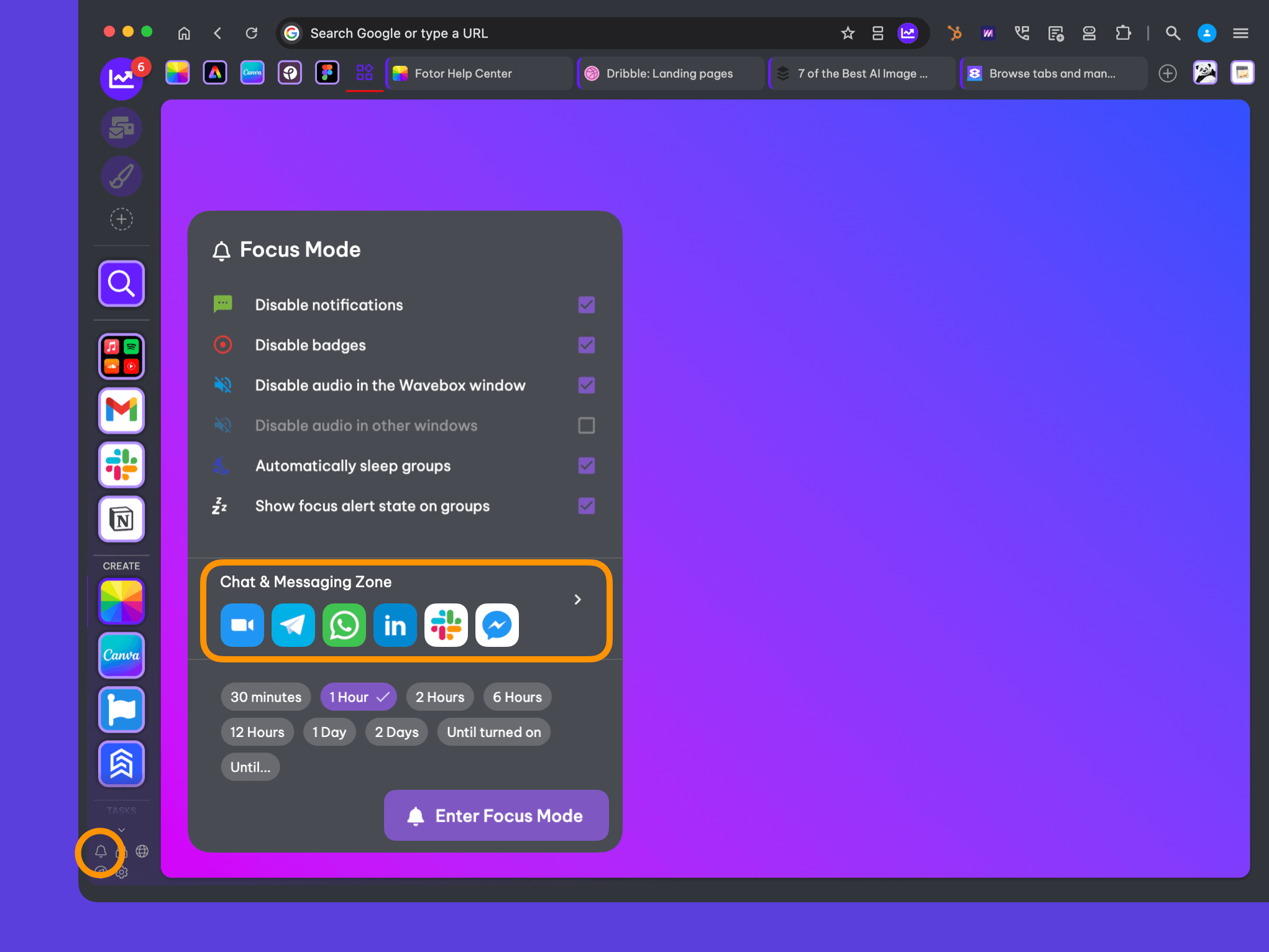 🤐 Mute Groups and Apps using Focus Mode Zones.