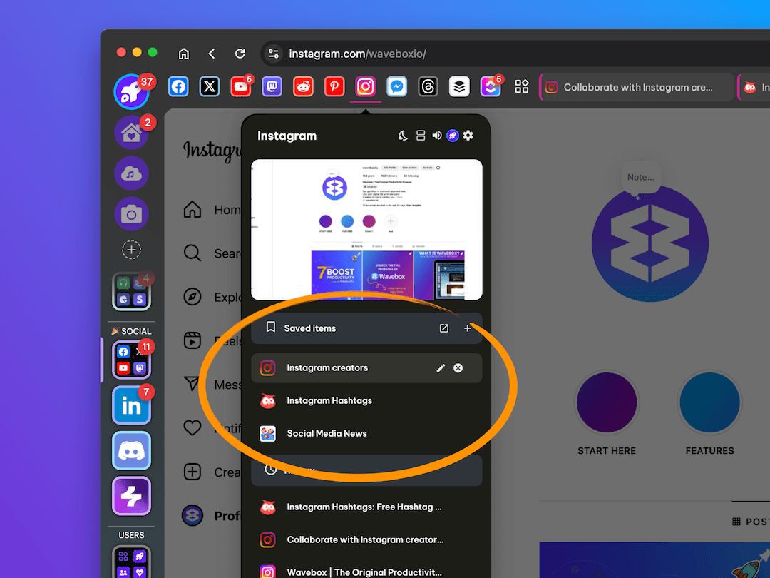 πͺ Use 'Saved Items' in the app tooltip to stay tidy and organized.
