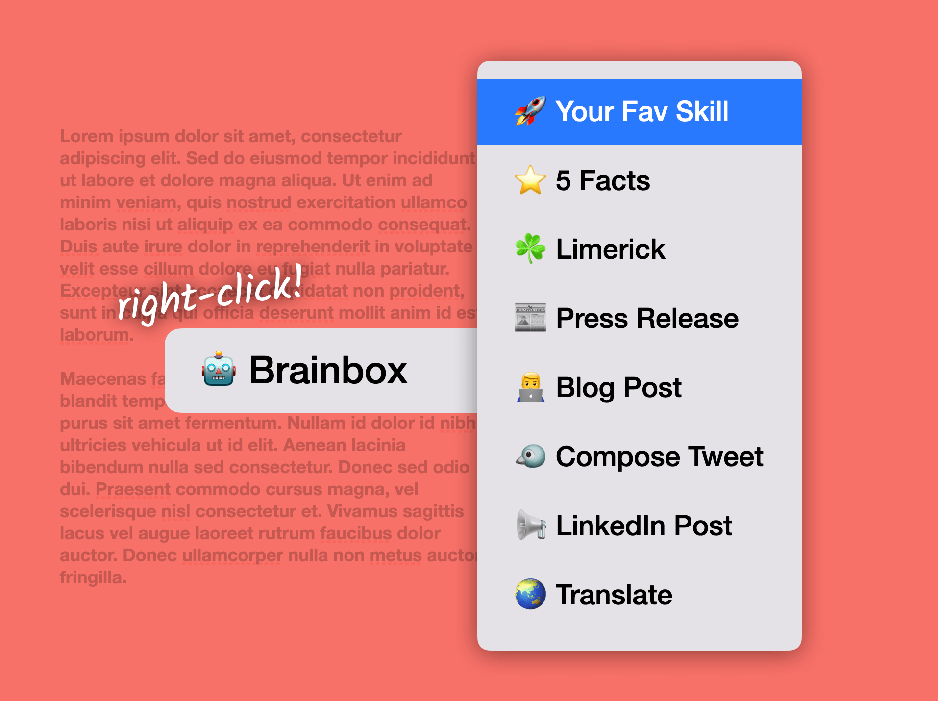 🤖 Tutorial: Add your favorite AI prompt to the Brainbox Skill Menu.