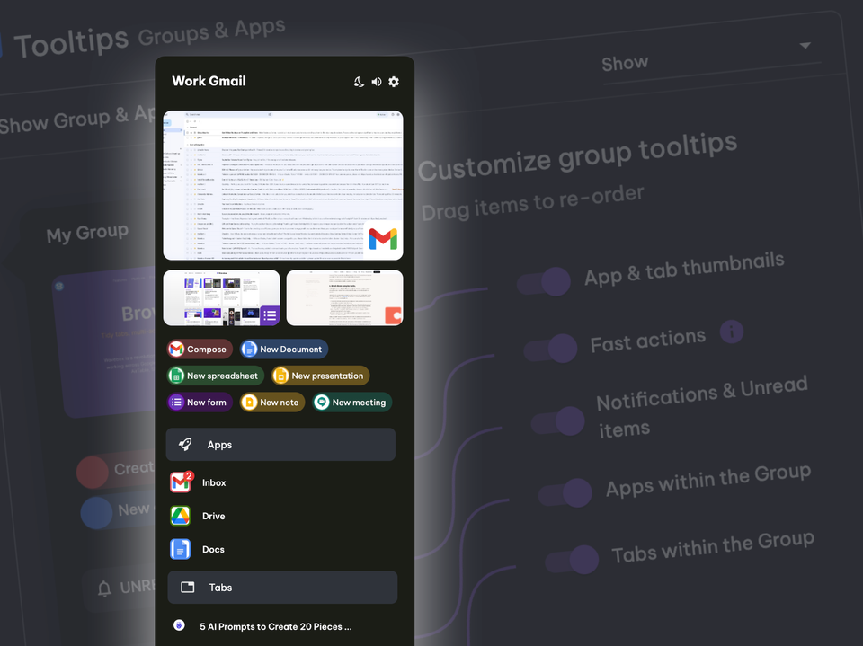 More Ways to Customize the Tooltip Menus.